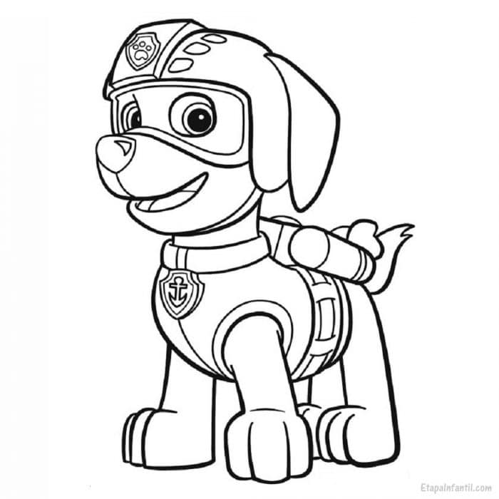 Patrouille canine Zuma dessin à colorier