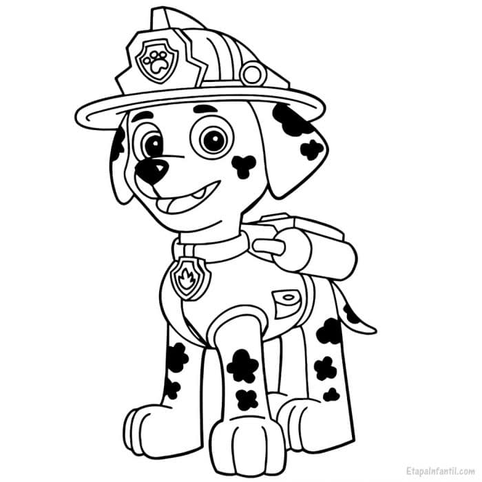 Patrouille canine Marshall dessin à colorier